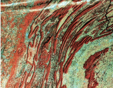 The ridge and valley landscape of Pennsylvania below is generated by alternating sequences of parallel __________ and __________. A student might think this could also be ridges and valleys