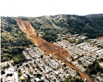 The figure below illustrates a good example of a landslide.  <div style=padding-top: 35px> 