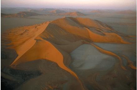 <strong>A __________ dune as shown in the figure below, forms from shifting wind directions and abundant sand. </strong> A)barchan B)transverse C)longitudinal D)parabolic E)star
