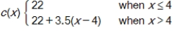 Tonya wants to place an advertisement in a local newspaper to sell her car.This piecewise function shows in the cost of the advertisement given that x equals the number of lines. If the advertisement she wants to place will be 7 lines,how much will the paper charge her?