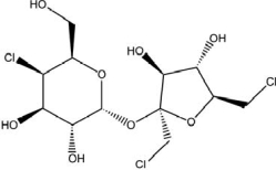 <strong>Sucralose, the active ingredient in an artificial sweetener, Splenda, is shown below.Sucralose is advertised as being made from table sugar.What is the main difference between sucrose table sugar) and sucralose? </strong> A)Sucralose is a disaccharide, whereas sucrose is a monosaccharide. B)Sucralose has a six-membered and a five-membered ring, unlike the two six-membered rings in sucrose. C)Sucralose has a glycosidic bond between the two saccharide units, unlike the C-C bond in sucrose. D)Sucralose contains chlorine atoms, whereas sucrose does not. E)Sucralose has a six-membered and a five-membered ring, unlike the two five-membered rings in sucrose.