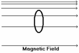 <strong>A loop of wire is oriented in the magnetic field as shown below (the plane of the loop is perpendicular to the direction of the magnetic field). Which of the following is true? </strong> A) There will be an induced current only if the loop is moved to the left. B) There will be an induced current only if the loop is moved to the right. C) There will be an induced current only if the loop is moved upward. D) There will be an induced current only if the loop is moved downward. E) There will be an induced current if the loop is moved either up or down.