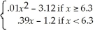 f(x)=    Find: (a)f(6.3); (b)f(0)