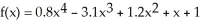 Use a graphing calculator to find the maximum value of f(x)and the minimum value of f(x)for the indicated values of x: ;