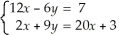 Solve the following system algebraically: