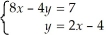 Solve the following system algebraically: