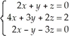 Solve the following system algebraically:  