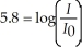 An earthquake measuring 5.8 on the Richter scale can be represented by where I is the intensity of the earthquake and is the intensity of a zero-level earthquake.Represent this equation in exponential form.