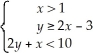 Sketch the region described by the following system of inequalities: