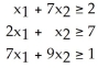 <strong>Use the simplex method to minimize Z = 3 + 2 Subject to , ≥ 0</strong> A) Z = when = , = 0 B) Z = 21 when = 7, = 0 C) Z = 14 when = 0, = 7 D) Z = 14 when = 7, = 0