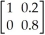 For the transition matrix T = ,find the probability of going from state 2 to state 1 after three steps.