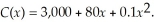 The cost C of producing x units of a certain product is given by Find C(x)and discuss what this means.