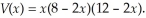 An open box is formed by cutting a square piece out of each corner of a 8-inch by 12-inch piece of metal.If each side of the squares cut out is x inches long,the volume of the box is given by This problem only makes sense when this volume is positive.Find the values of x for which the volume is positive.