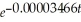 The percentage p of a certain radioactive element present after t years is given by p = .Find .