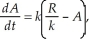 The amount A of glucose present in the bloodstream at any time t is governed by the differential equation where R and k are constants.Find A as a function of t.