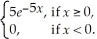 The random variable X has density function f(x)= Find P(X ≥ 4).Give answer in terms of e.
