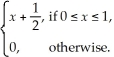 The random variable X has density function f(x)= Find the cumulative distribution function F over .