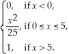 Suppose the cumulative distribution function for the random variable X is given by F(x)= Find P(2 < X < 3).