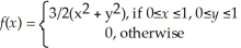 The joint probability density function is given by . Find P(x≥1/2,y≥1/2)