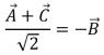 <strong>Four vectors all have the same magnitude.The angle \theta between adjacent vectors is 45 ° as shown.The correct vector equation is: </strong> A) B) C) D) E)