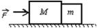 <strong>Two blocks with masses m and M are pushed along a horizontal frictionless surface by a horizontal applied force as shown.The magnitude of the force of either of these blocks on the other is: </strong> A)mF/(m + M) B)mF/M C)mF/(M - m) D)MF/(M + m) E)MF/m