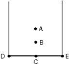 <strong>A thick uniform wire is bent into the shape of the letter U as shown.Which point indicates the location of the center of mass of this wire? </strong> A)A B)B C)C D)D E)E