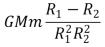 <strong>A spaceship is returning to Earth with its engine turned off.Consider only the gravitational field of Earth.Let M be the mass of Earth, m be the mass of the spaceship, and R be the distance from the center of Earth.In moving from position 1 to position 2 the kinetic energy of the spaceship increases by:</strong> A) B) C) D) E)