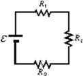 <strong>In the diagram R<sub>1</sub> > R<sub>2</sub> > R<sub>3</sub>.Rank the three resistors according to the current in them, least to greatest. </strong> A)1, 2, 3 B)3, 2, 1 C)1, 3, 2 D)3, 1, 2 E)All are the same