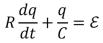 <strong>Here is a loop equation: .What does this equation represent?</strong> A)a charging capacitor B)a discharging capacitor C)a capacitor that has been disconnected D)a charging resistor E)an oscillating circuit