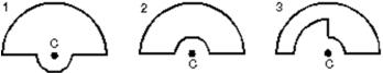 <strong>The diagrams show three circuits consisting of concentric circular arcs (either half or quarter circles of radii r, 2r, and 3r)and radial lengths.The circuits carry the same current.Rank them according to the magnitudes of the magnetic fields they produce at C, least to greatest. </strong> A)1, 2, 3 B)3, 2, 1 C)1, 3, 2 D)2, 3, 1 E)2, 1, 3