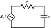 <strong>The average power supplied to the circuit shown passes through a maximum when which one of the following is increased continuously from a very low to a very high value? </strong> A)source emf B)R C)C D)source frequency f E)none of these