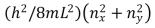 <strong>Five electrons are in a two-dimensional square potential energy well with sides of length L.The potential energy is infinite at the sides and zero inside.The single-particle energies are given by where n<sub>x</sub> and n<sub>y</sub> are integers.The energy of the first excited state of the system is:</strong> A)13 (h<sup>2</sup>/8mL<sup>2</sup>) B)22 (h<sup>2</sup>/8mL<sup>2</sup>) C)24 (h<sup>2</sup>/8mL<sup>2</sup>) D)25 (h<sup>2</sup>/8mL<sup>2</sup>) E)27 (h<sup>2</sup>/8mL<sup>2</sup>)