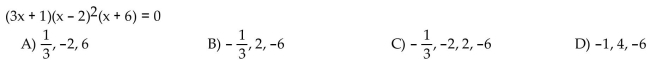 Solve the polynomial equation.