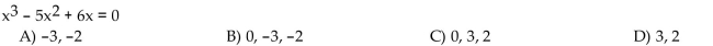 Solve the polynomial equation by factoring.