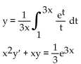 <strong>Determine if the given function y = f(x) is a solution of the accompanying differential equation. </strong> A) Yes B) No