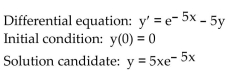 <strong>Determine if the given function y = f(x) is a solution of the accompanying differential equation. </strong> A) Yes B) No