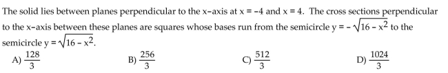 Find the volume of the described solid.