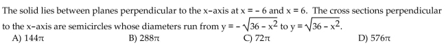 Find the volume of the described solid.