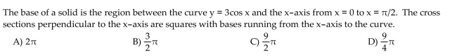 Find the volume of the described solid.
