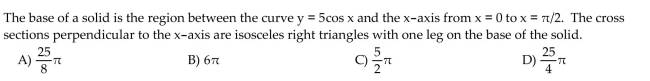 Find the volume of the described solid.