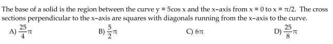 Find the volume of the described solid.