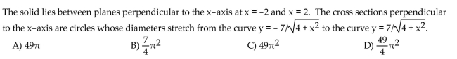 Find the volume of the described solid.