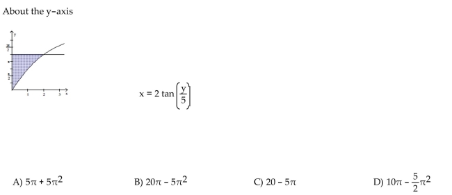 Find the volume of the solid generated by revolving the shaded region about the given axis.