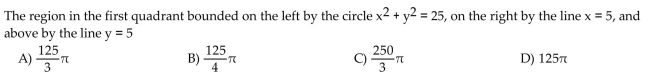 Find the volume of the solid generated by revolving the region about the y-axis.