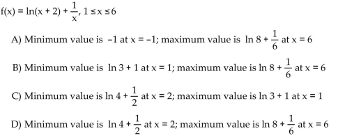 Find the absolute extreme values of the function on the interval.