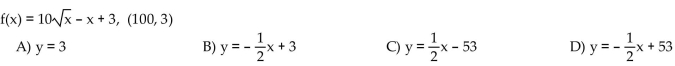 Find an equation for the tangent to the curve at the given point.