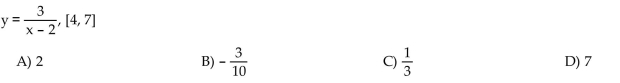 Find the average rate of change of the function over the given interval.