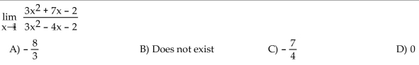 Find the limit, if it exists.