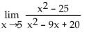 <strong>Find the limit, if it exists. </strong> A) Does not exist B) 0 C) 5 D) 10