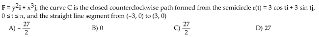 Calculate the flux of the field F across the closed plane curve C.